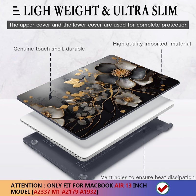 CISSOOK Compatible with MacBook Air 13 inch Case 2021 2020-2018 Release M1 Chip A2337 A2179 A1932 with Touch ID, Plastic Hard Shell Case + Keyboard Cover + Screen Protector, Abstract Oil Painting - Image 4